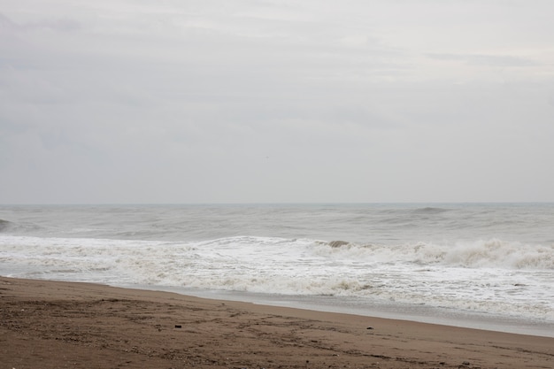 Stormy weather and sea waves