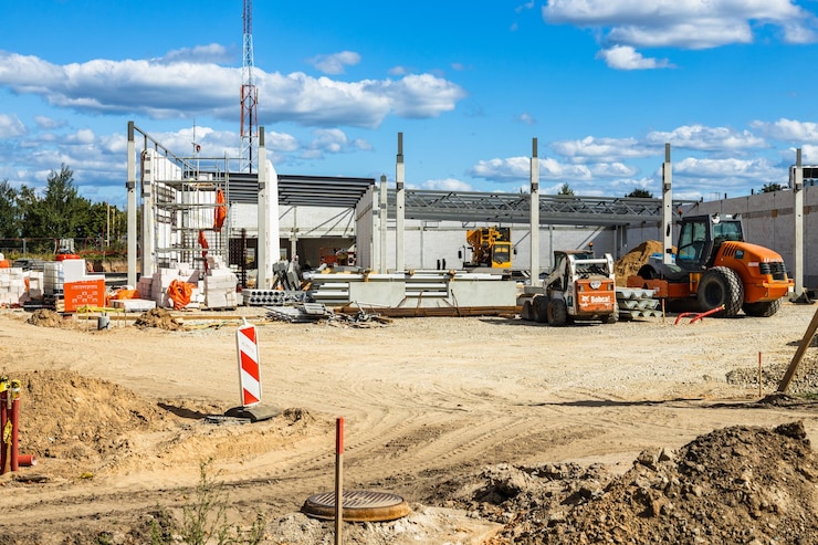 Photo story building steel frame under construction alytus lithuania 4 september 2022