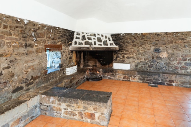 Stove in a stone house spain