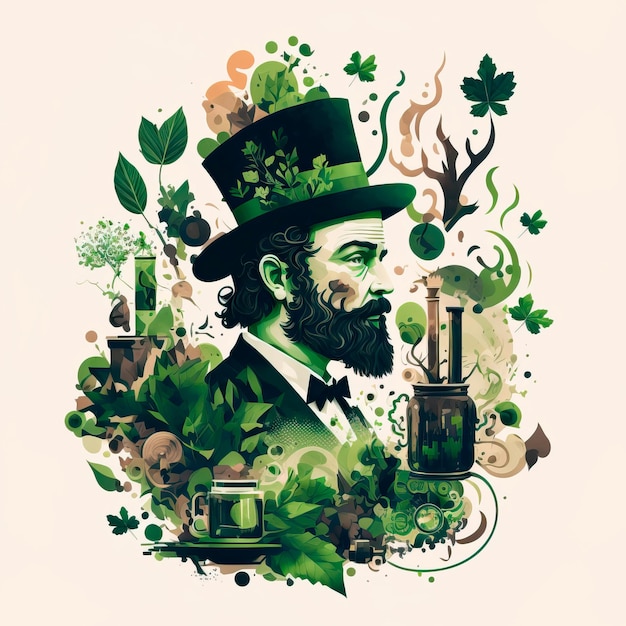 StPatrick's Day abstracte illustraties met elementen Generative AI