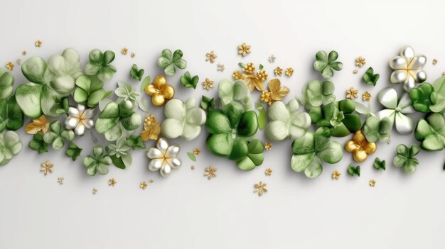 stPatricks day with white background top view Created With Generative AI Technology