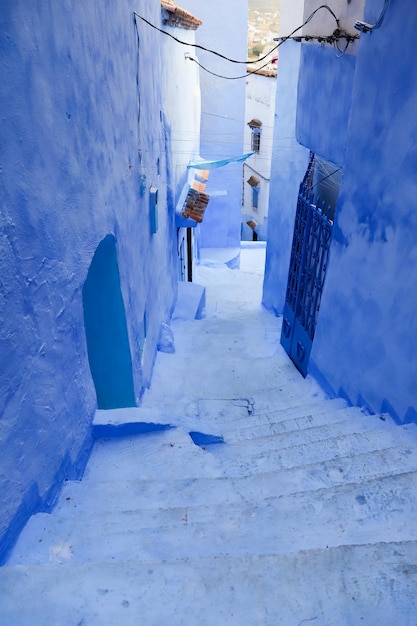 Straat in chefchaouen marokko