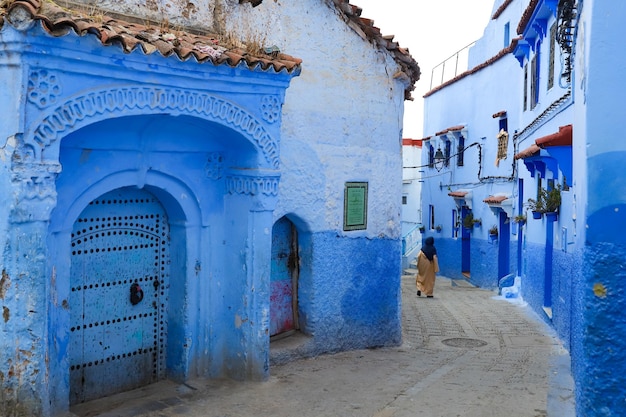 Straat in Chefchaouen Marokko