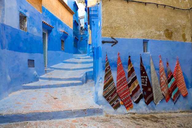 Straat in Chefchaouen Marokko