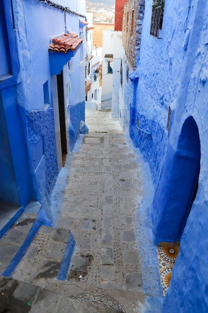 Straat in Chefchaouen Marokko
