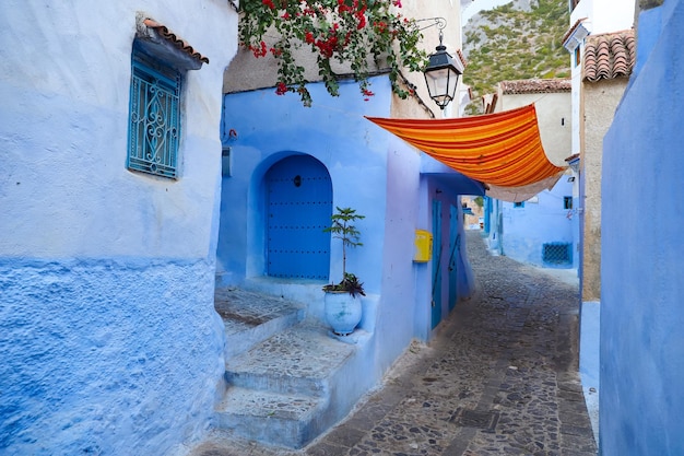 Straat in Chefchaouen Marokko