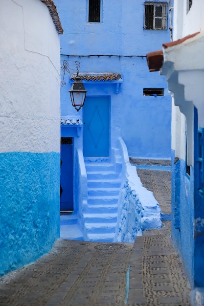 Straat in Chefchaouen Marokko