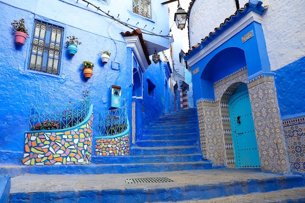 Straat in Chefchaouen Marokko