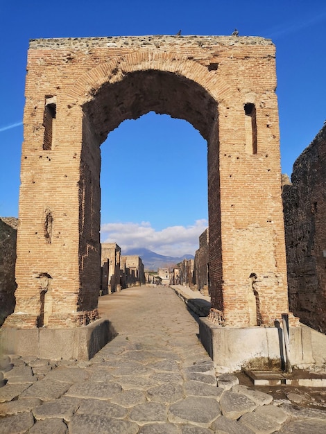 Straat in de oude stad Pompeii