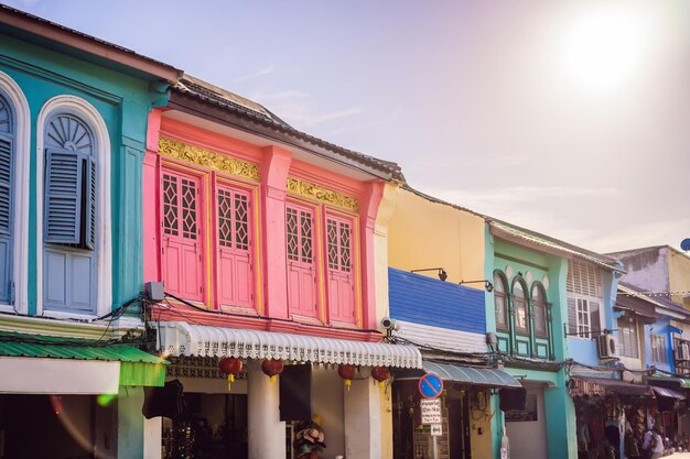 Straat in de Portugese stijl romani in Phuket Town, ook wel Chinatown of de oude stad genoemd