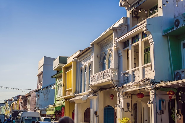 Straat in de Portugese stijl romani in Phuket Town, ook wel Chinatown of de oude stad genoemd