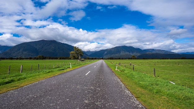 Straat Met Natuurlijk Uitzicht