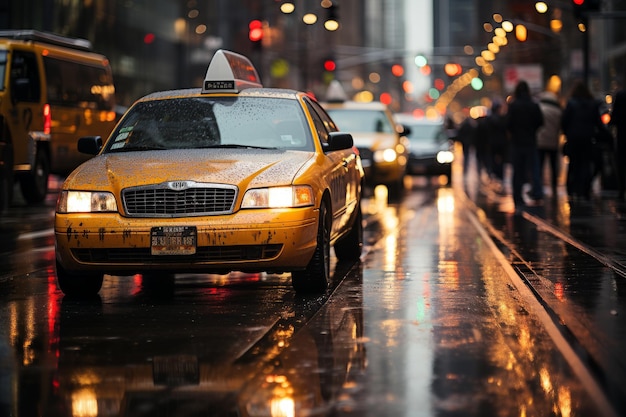 Straat 's nachts met verkeer