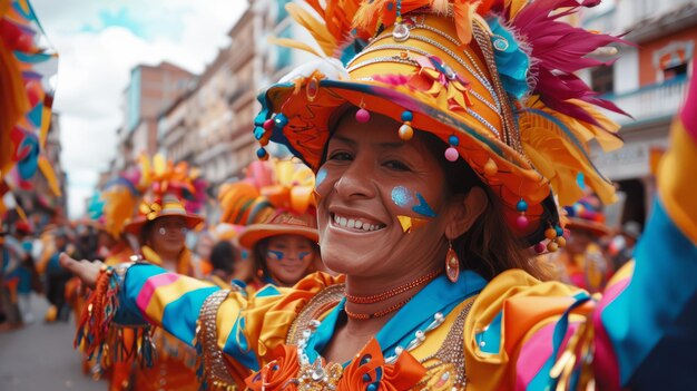 Foto straatartiesten van oruro