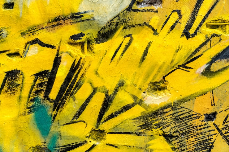 Foto straatkunst, kleurrijke graffiti op de muur