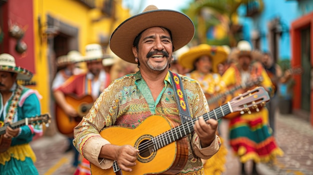 straatmuzikanten op Cinco de Mayo viering