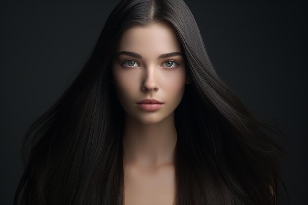  Premium AI Image | Straight hair and hair straightening