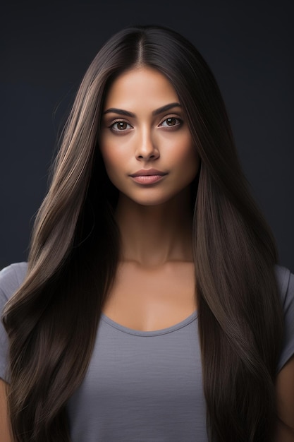 straight long hair women model