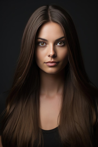 Premium AI Image | straight long hair women model