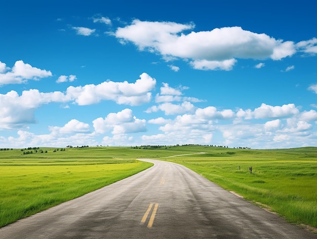 Straight road skyline