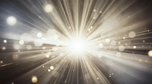 Stralend licht uitbarst met balken en bokeh