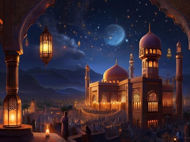 Stralende avond van de Ramadan