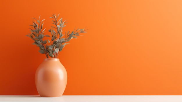 Stralende elegantie Minimalistische oranje achtergrond voor cosmetische lekkernijen Generatieve AI