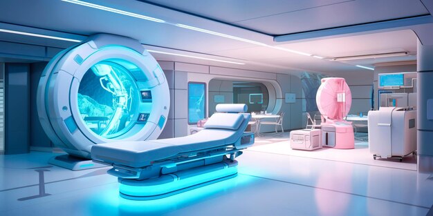 Foto stralingstherapie een medische faciliteit die nucleaire technologie gebruikt