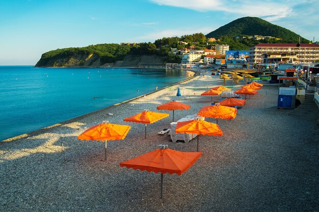 Strand aan de Zwarte Zee Rusland Tuapse-district Olginka Village