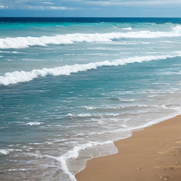 Strand achtergrond met golven en zand