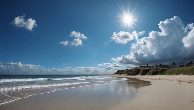 strand met heldere blauwe lucht fotografie