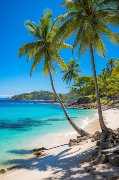 Strand met palmbomen