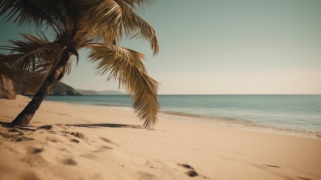 Strand met palmboom