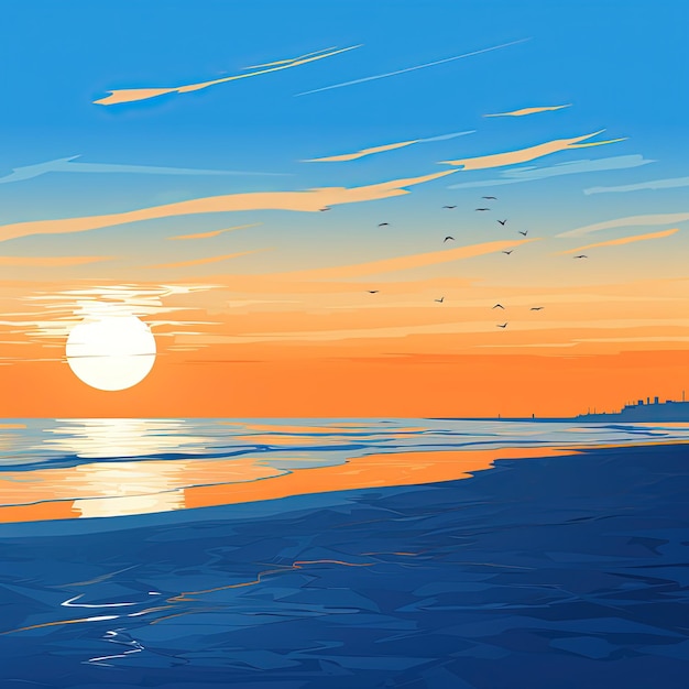 strand stijl van minimalistische achtergronden licht oranje en blauw