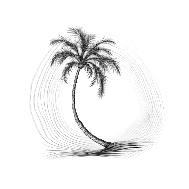 Foto strand tropische palmboom ai gegenereerd