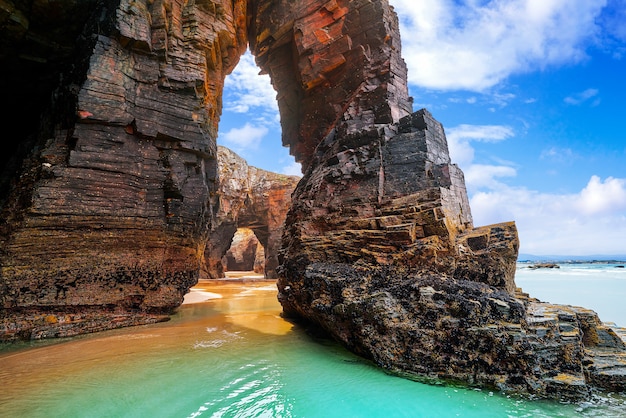 Strand van playa las catedrales catedrais in galicië spanje