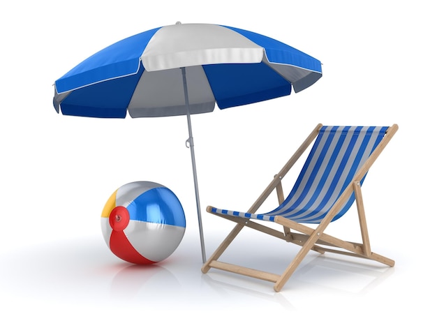 Strandbalstoel en parasol