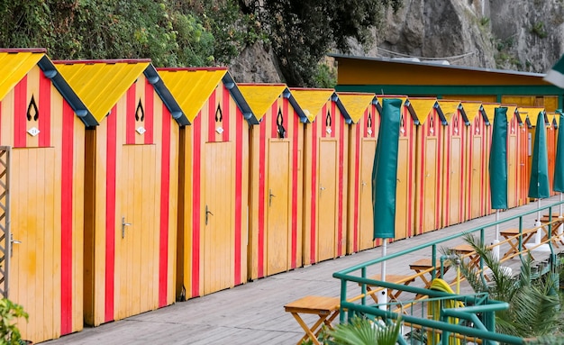 Strandhuisjes in Sorrento, Napels, Italië