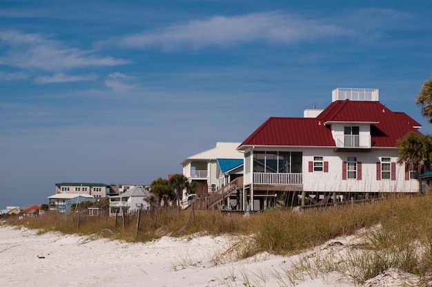 Strandhuizen bij het Strand van Mexico, Florida.