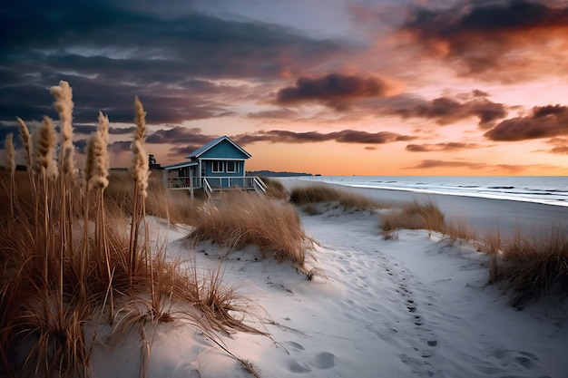 Strandretraite Natuur Schoonheid Strand Landschap Foto