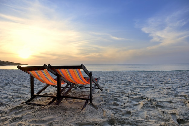 Strandstoel en de zee