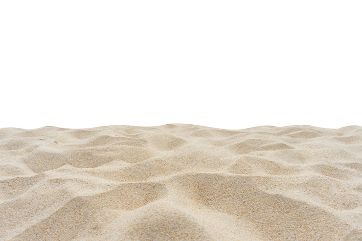 Foto strandzand op witte achtergrond