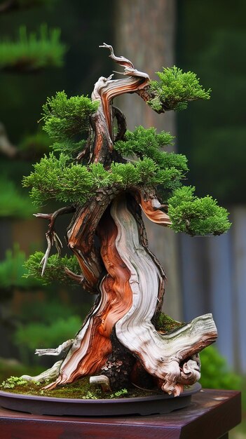 Photo strange beautiful potted bonsai ornamental plant