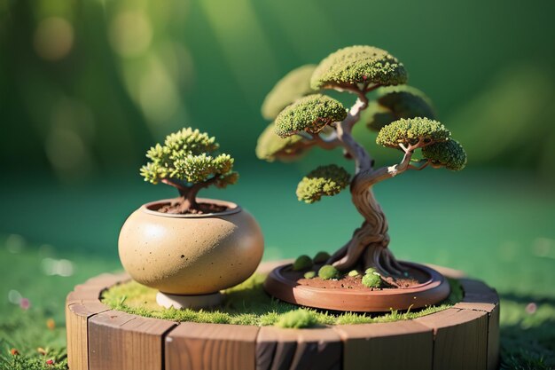 Strange beautiful potted bonsai ornamental plants indoor decoration elegant life atmosphere