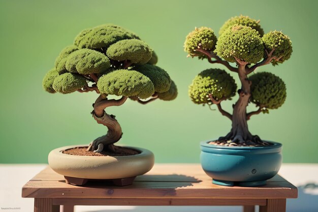 Strange beautiful potted bonsai ornamental plants indoor decoration elegant life atmosphere