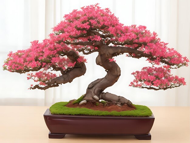 Strange beautiful potted bonsai ornamental plants indoor decoration elegant life atmosphere