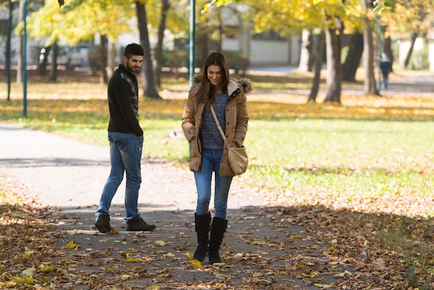 Strangers Flyrting Walking Next to Each Other