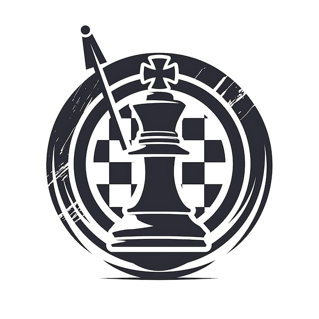 Photo strategic planning award logo with a chess piece and a targe creative simple design tattoo cnc art