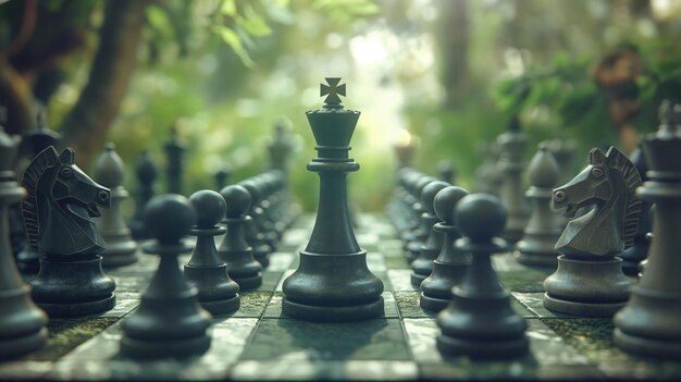 Strategic Triumph Business Strategy Planning Concept with Chess Board Game Checkmate Business