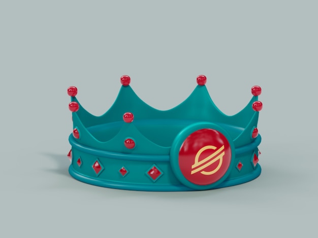 Фото stratis crown king победитель чемпион криптовалюты 3d иллюстрация визуализации